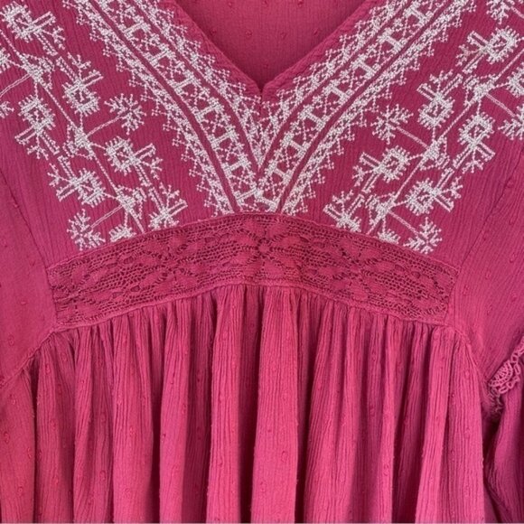 American Eagle v-neck  top with dropped sleeves, empire waisted, loose & flowy - Picture 7 of 12